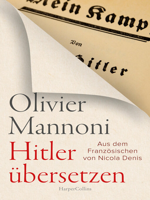 Title details for Hitler übersetzen by Olivier Mannoni - Available